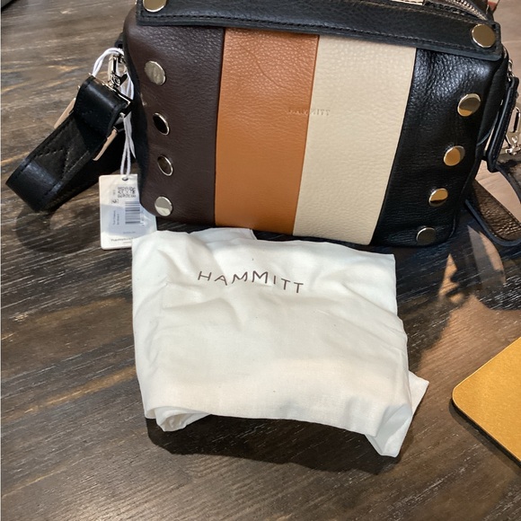 Hammitt Evan Small Black Beige and Brown Leather Crossbody - Picture 10 of 15